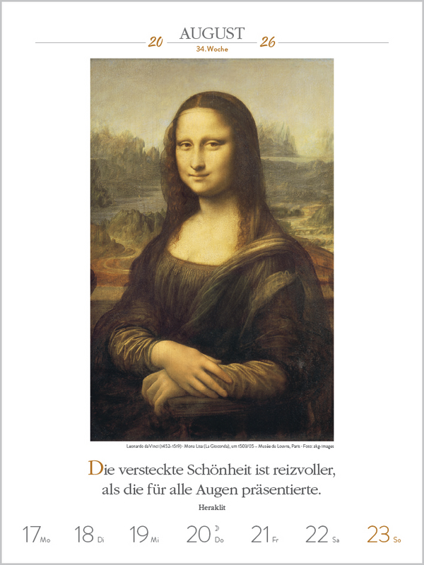 Literaturkalender Kunst 2026, Innenansicht #7