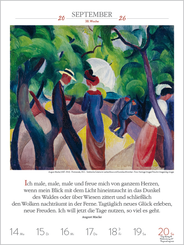 Literaturkalender Kunst 2026, Innenansicht #9