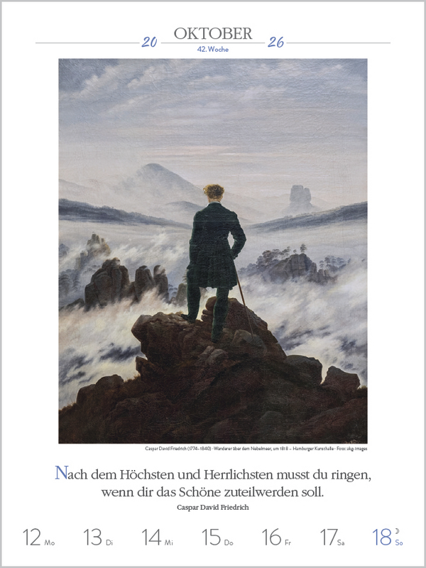 Literaturkalender Kunst 2026, Innenansicht #10