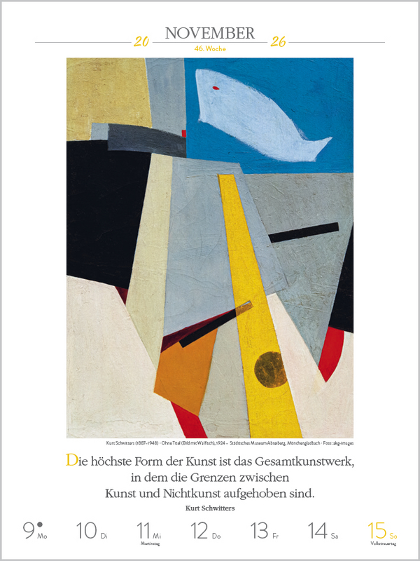 Literaturkalender Kunst 2026, Innenansicht #13