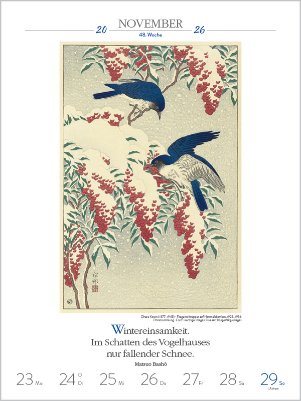 Literaturkalender Kunst 2026, Innenansicht #14