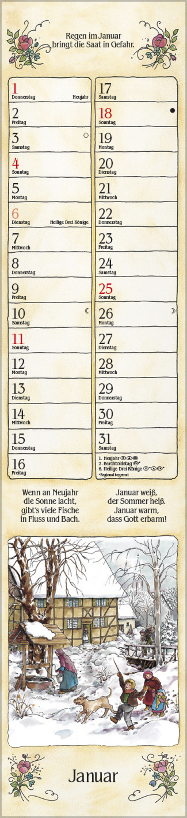 Bauernkalender Langplaner 2026, Innenansicht #1