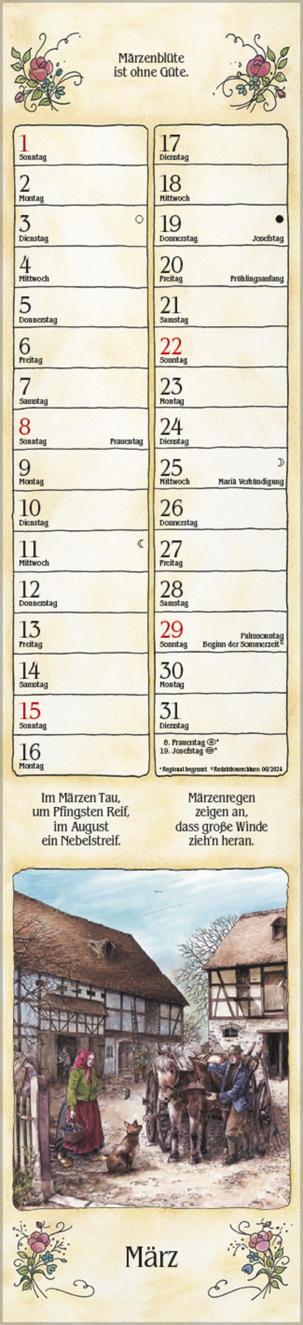 Bauernkalender Langplaner 2026, Innenansicht #3
