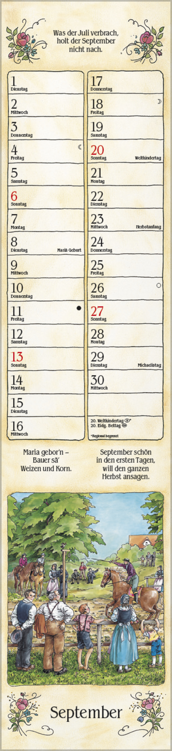 Bauernkalender Langplaner 2026, Innenansicht #9