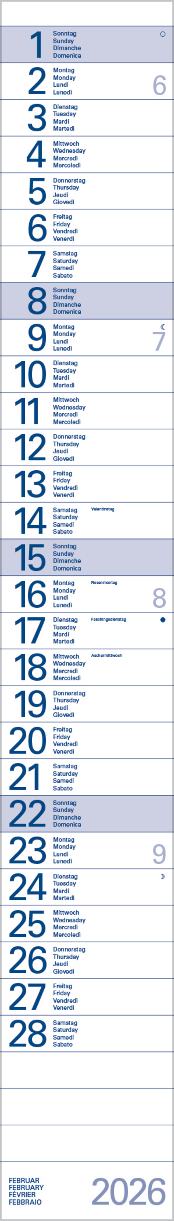 Streifentimer 2026, Innenansicht #2