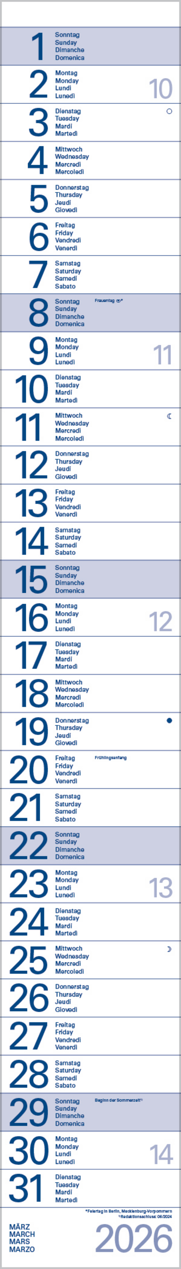 Streifentimer 2026, Innenansicht #3