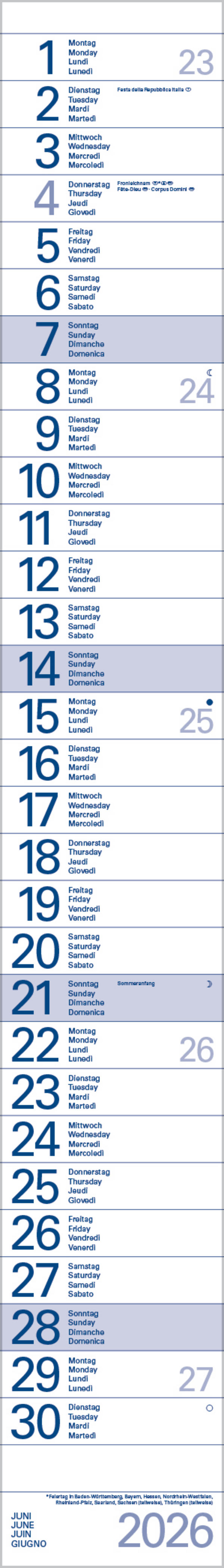 Streifentimer 2026, Innenansicht #6