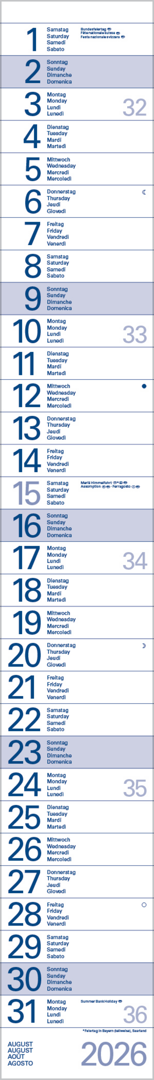 Streifentimer 2026, Innenansicht #8