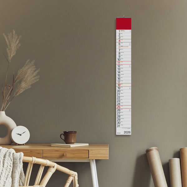 Streifenplaner Rot 2026, Innenansicht #16