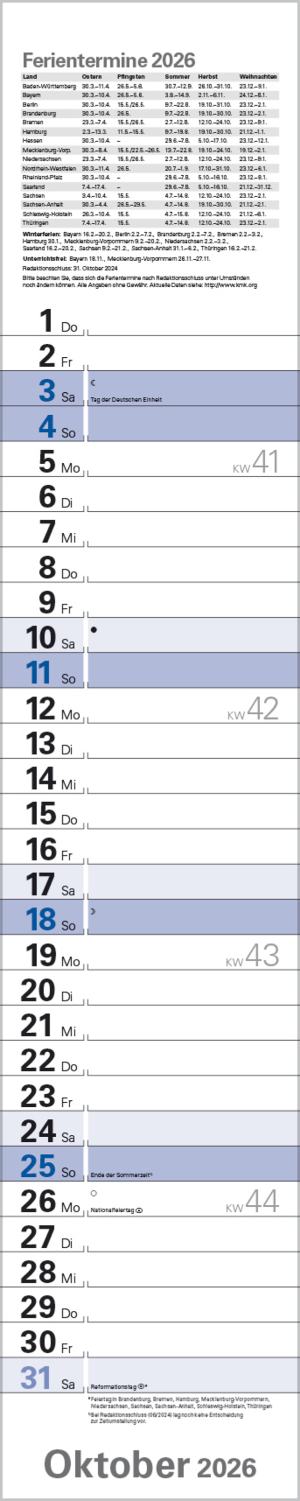 Planer Blau 2026, Innenansicht #10