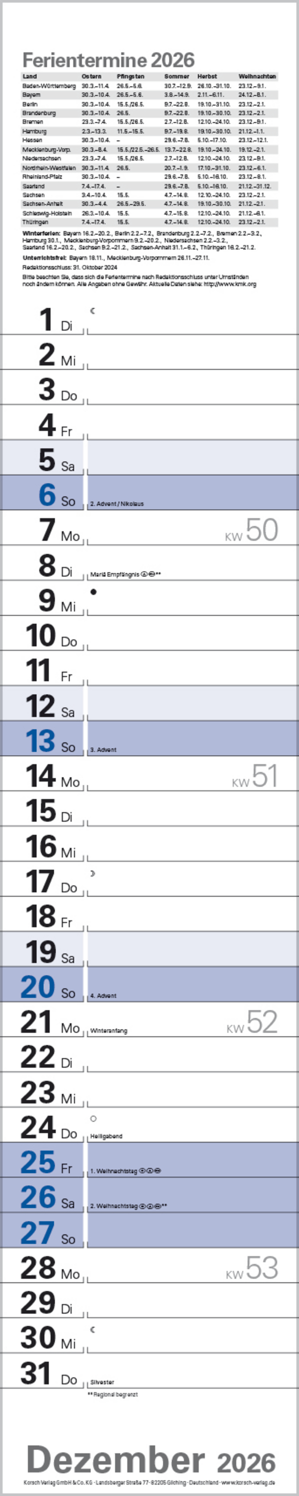 Planer Blau 2026, Innenansicht #12