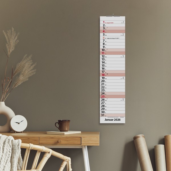 Streifenplaner Compact Rot 2026, Innenansicht #16