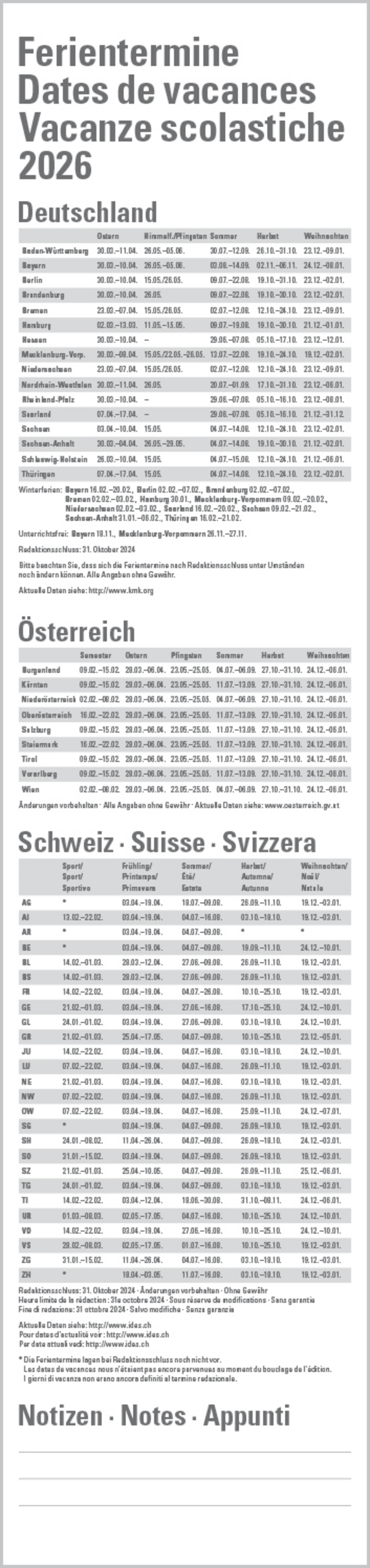 Streifenplaner Compact Türkis 2026, Innenansicht #13