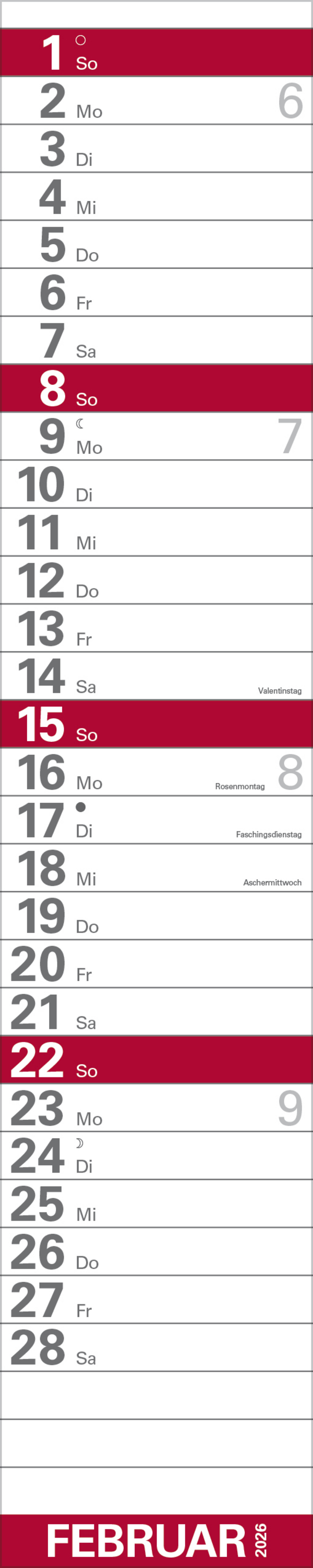 XXL Planer Großdruck rot 2026, Innenansicht #2