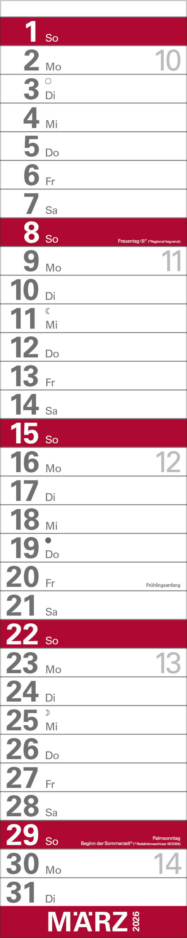 XXL Planer Großdruck rot 2026, Innenansicht #3