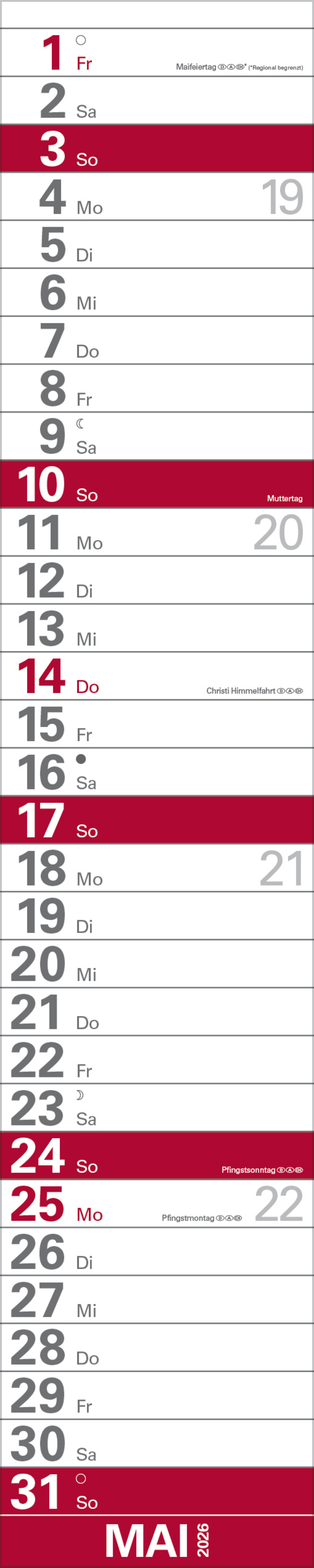 XXL Planer Großdruck rot 2026, Innenansicht #5