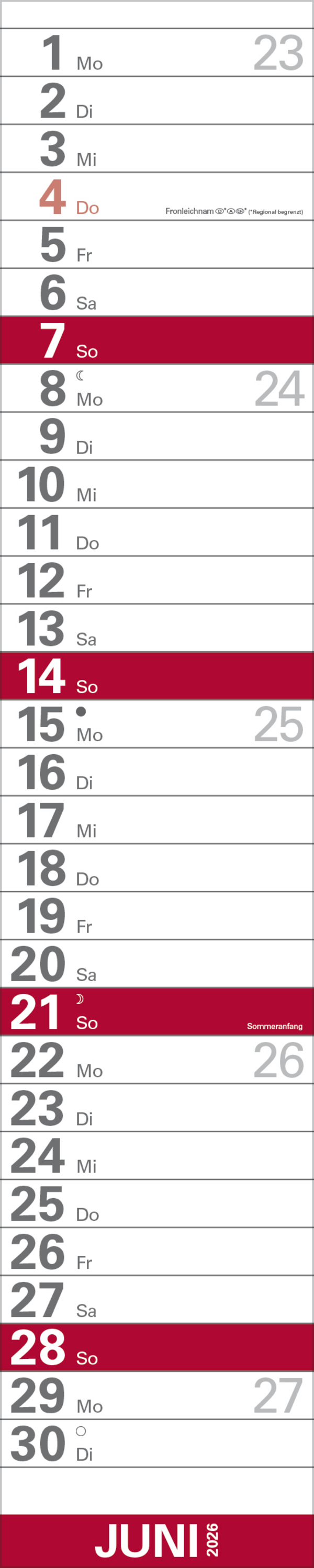 XXL Planer Großdruck rot 2026, Innenansicht #6