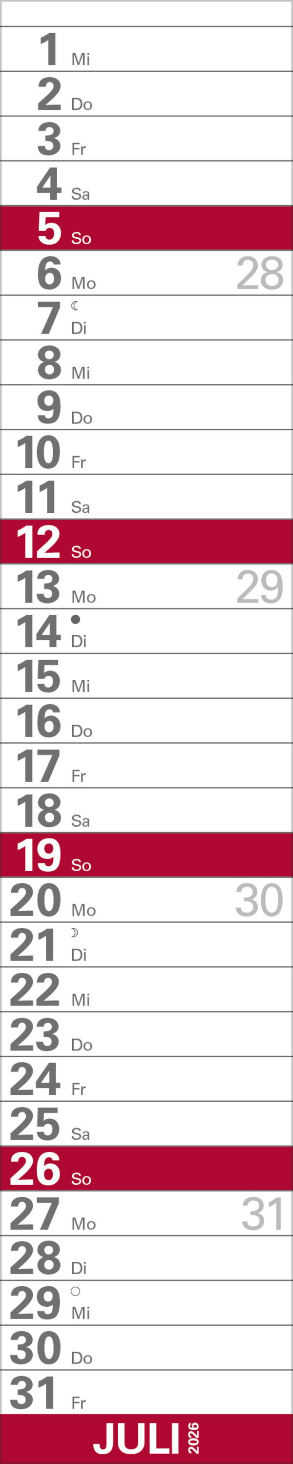 XXL Planer Großdruck rot 2026, Innenansicht #7