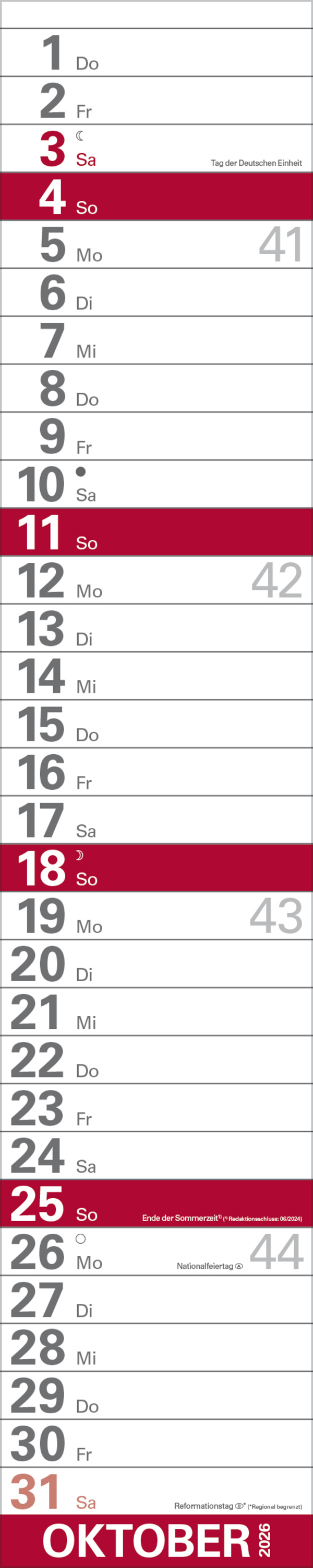 XXL Planer Großdruck rot 2026, Innenansicht #10