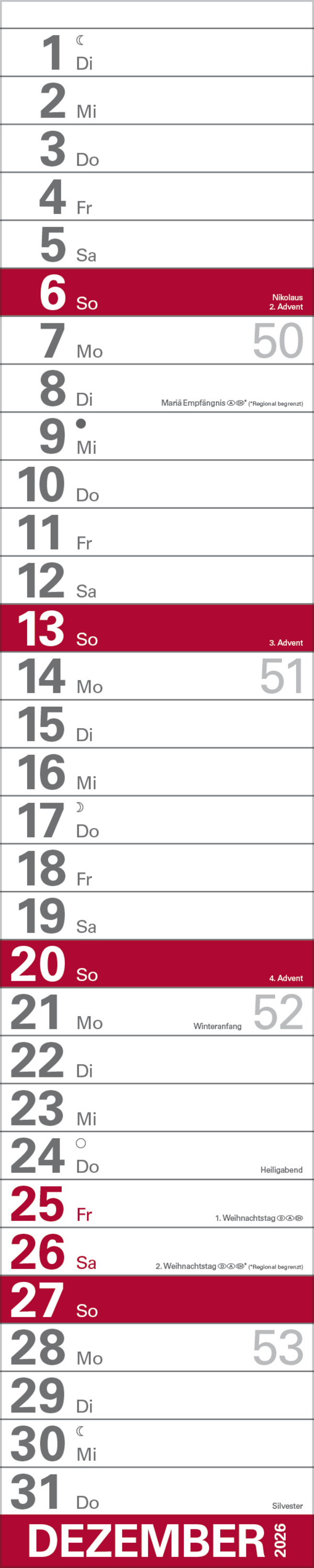 XXL Planer Großdruck rot 2026, Innenansicht #12