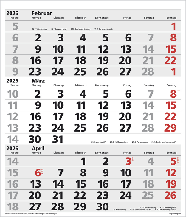 3-Monats-Planer XL Comfort 2026, Innenansicht #3