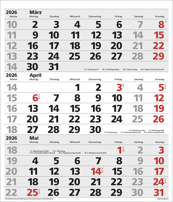 3-Monats-Planer XL Comfort 2026, Innenansicht #4