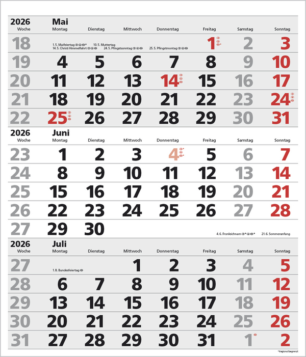 3-Monats-Planer XL Comfort 2026, Innenansicht #6
