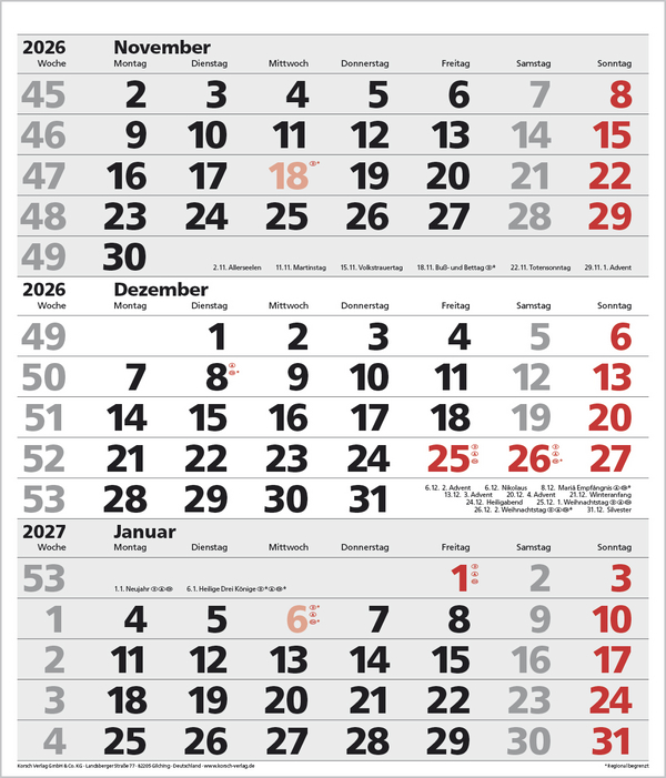 3-Monats-Planer XL Comfort 2026, Innenansicht #12