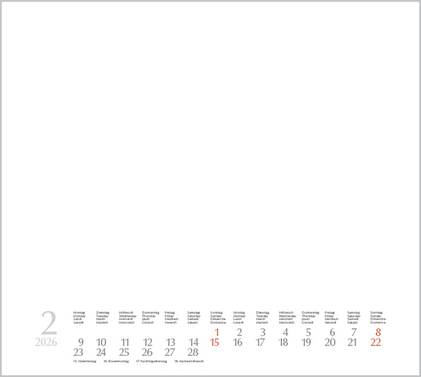 Foto-Malen-Basteln Bastelkalender quer wei&szlig; 2026, Innenansicht #2