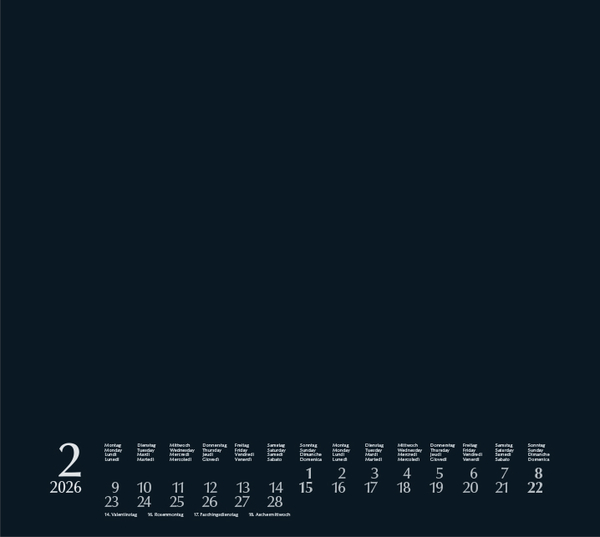 Foto-Malen-Basteln Bastelkalender quer schwarz 2026, Innenansicht #2