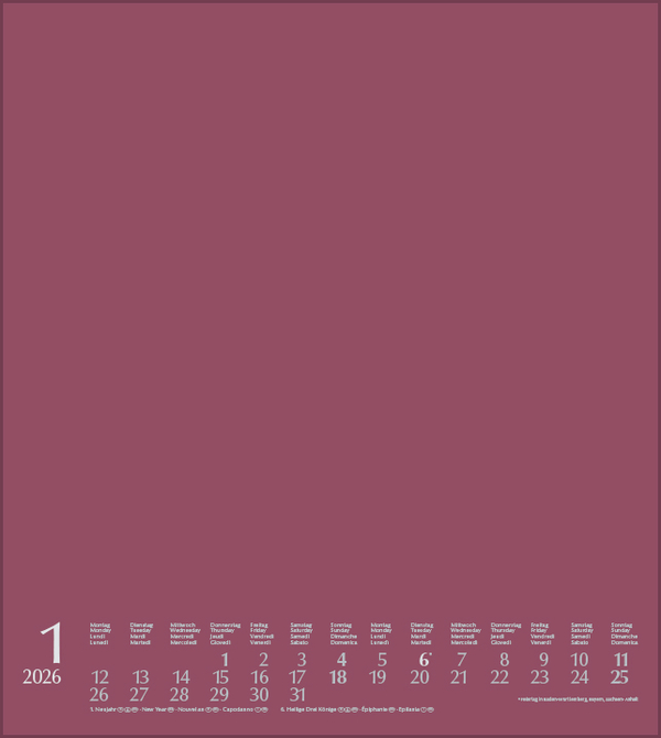 Foto-Malen-Basteln Bastelkalender bordeaux 2026, Innenansicht #1