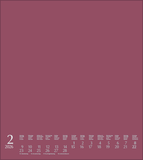 Foto-Malen-Basteln Bastelkalender bordeaux 2026, Innenansicht #2