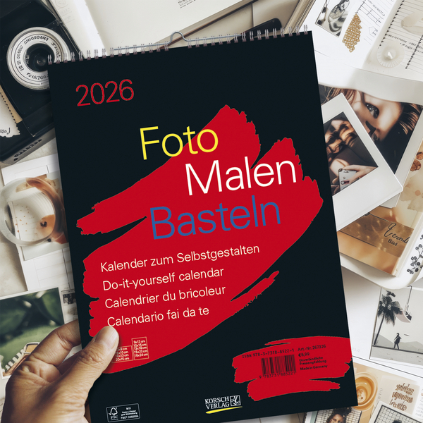 Foto-Malen-Basteln Bastelkalender A4 schwarz 2026, Innenansicht #16