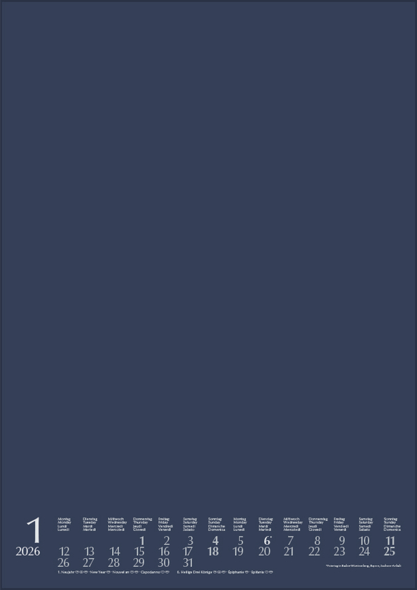 Foto-Malen-Basteln A4 dunkelblau mit Folienpr&auml;gung 2026, Innenansicht #1