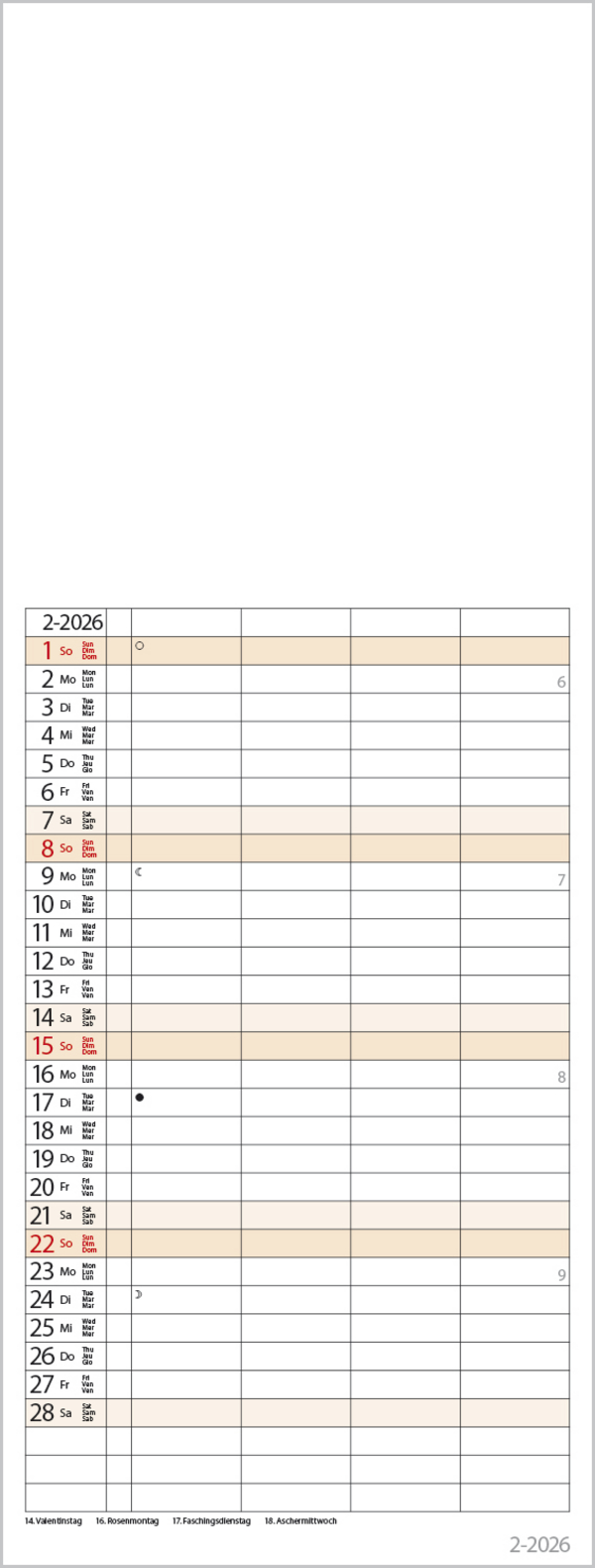 Foto-Malen-Basteln Familientimer 2026, Innenansicht #2