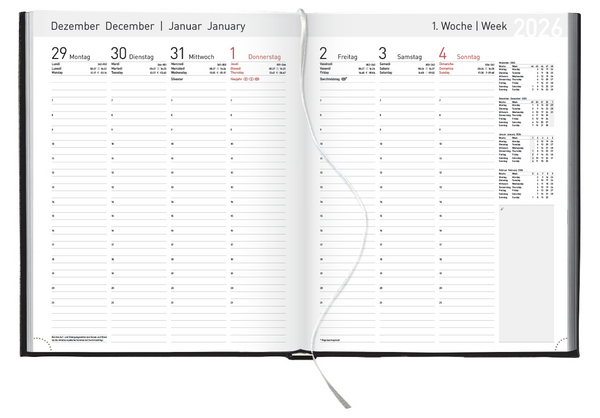 Buchkalender Manager-Timer Balaton schwarz 2026, Innenansicht #1