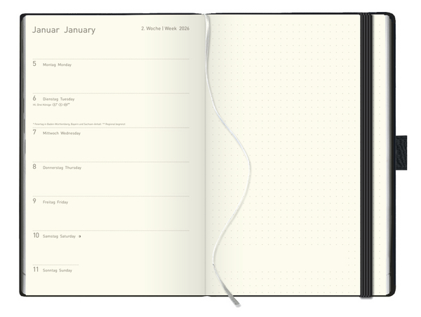 Buchkalender Times Big12 Balaton schwarz 2026, Innenansicht #1