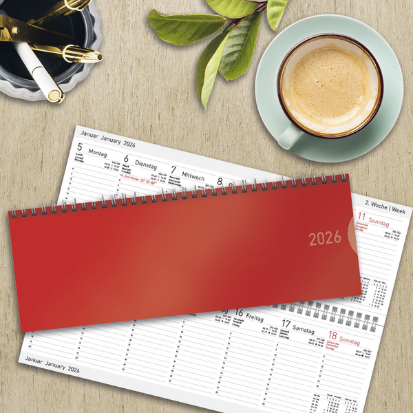 Tischquerkalender Classic Colourlux rot 2026, Innenansicht #16
