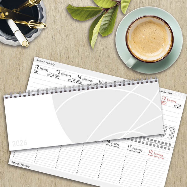 Tischkalender quer Professional Colourlux 2026 weiß, Innenansicht #16