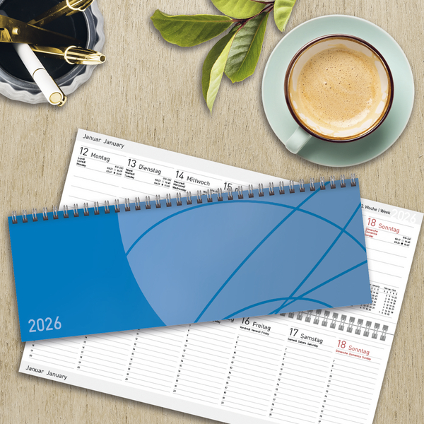 Tischkalender quer Professional Colourlux 2026 blau, Innenansicht #16