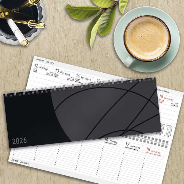 Tischkalender quer Professional Colourlux 2026 schwarz, Innenansicht #16