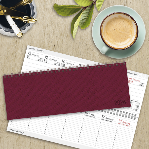 Tischkalender quer Professional Premium 2026 rot, Innenansicht #16