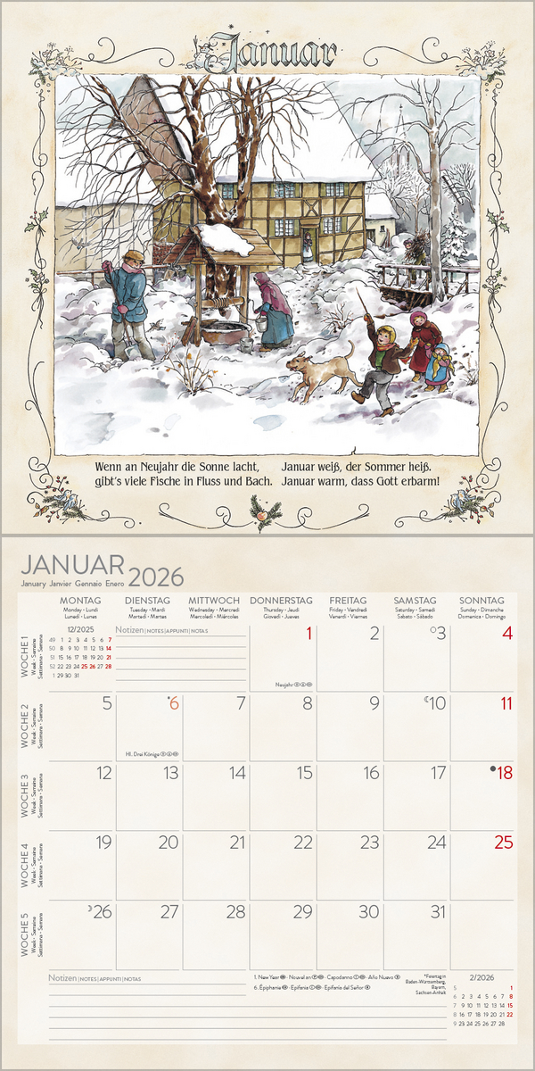 Bauernkalender 2026, Innenansicht #1