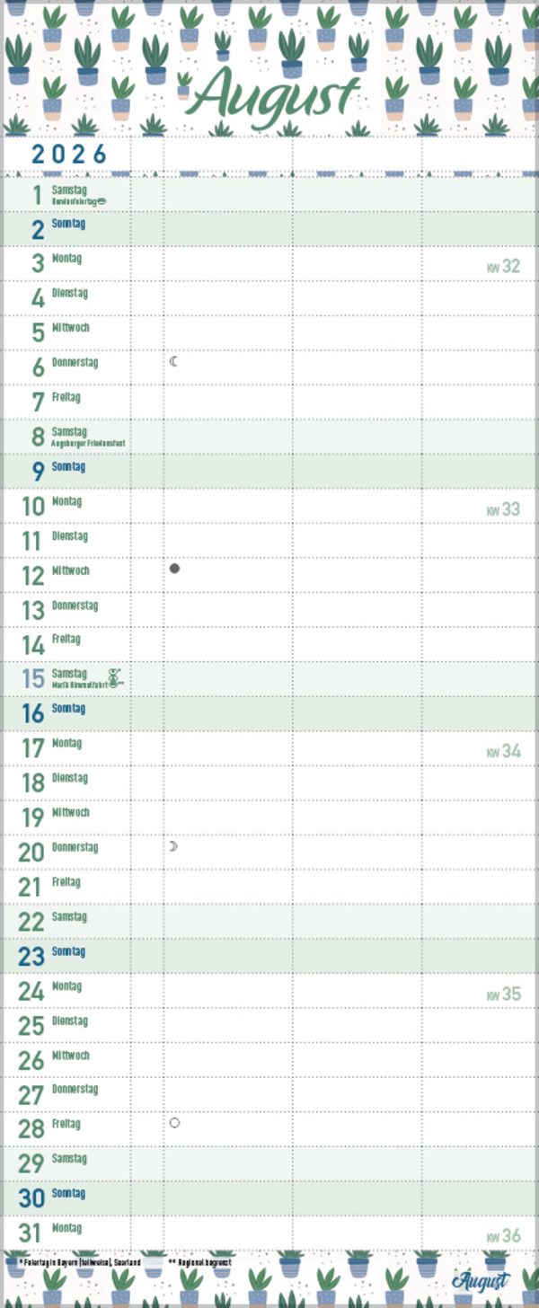 Familientimer Wir planen das! 2026, Innenansicht #8