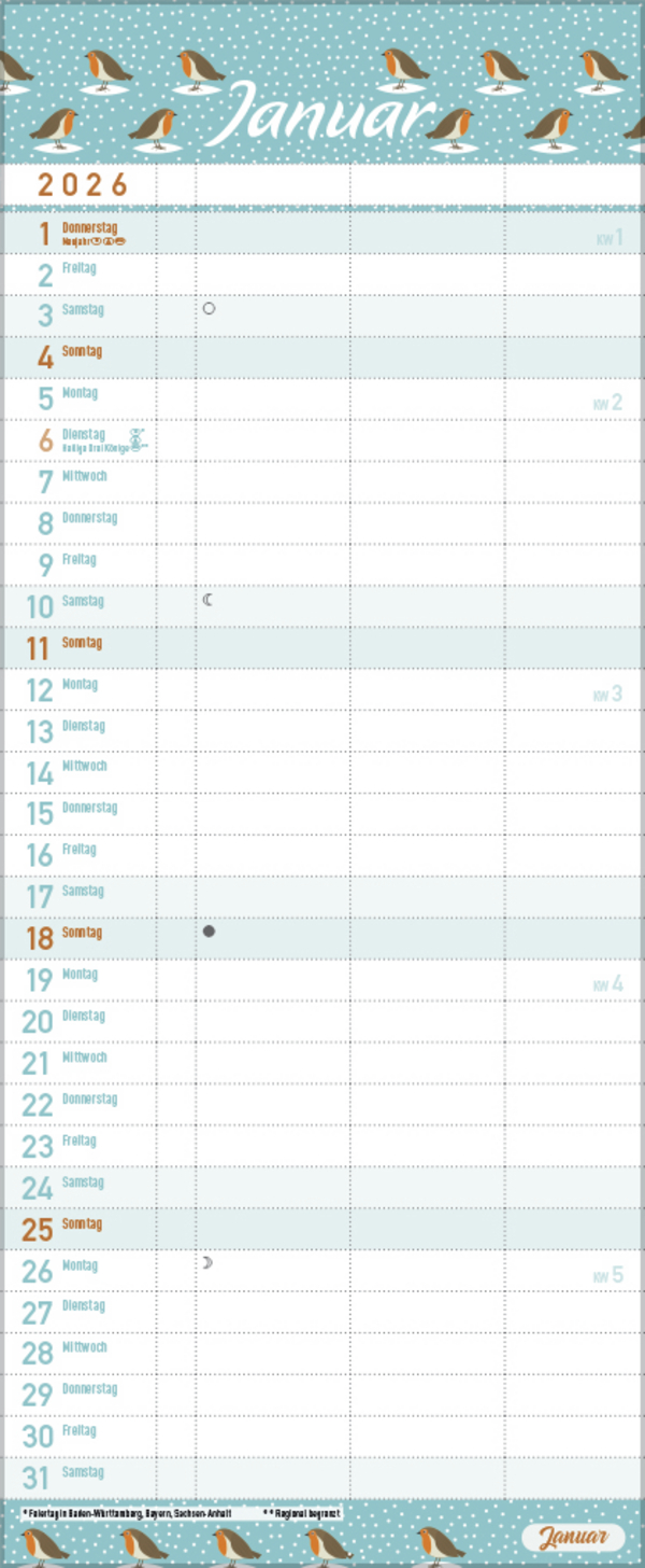 Familientimer Alles ist planbar 2026, Innenansicht #1