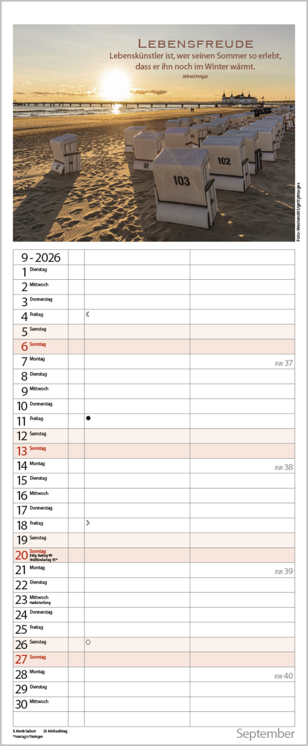 Planer für die besten Jahre 2026, Innenansicht #9
