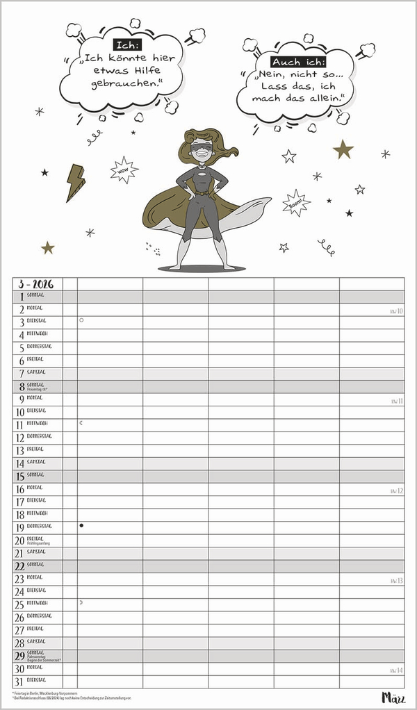Visual Words Familienplaner 2026, Innenansicht #3