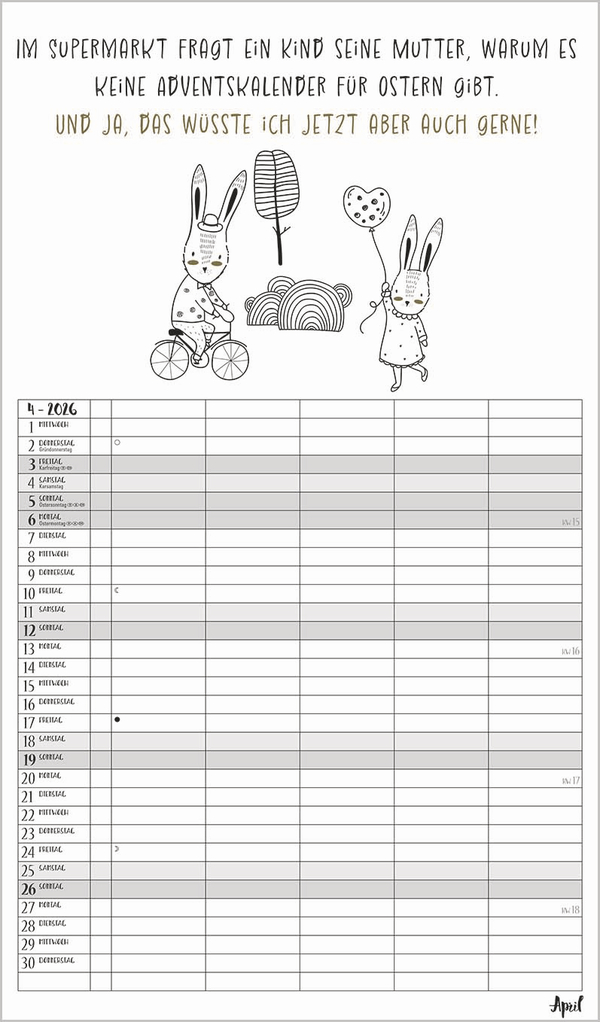 Visual Words Familienplaner 2026, Innenansicht #4