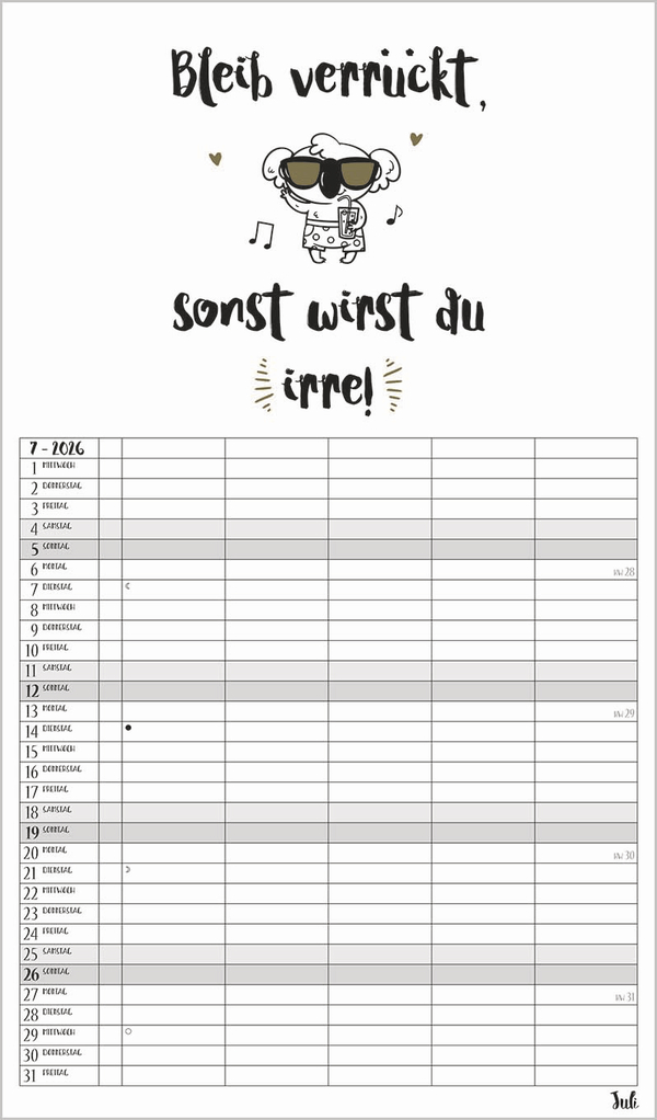 Visual Words Familienplaner 2026, Innenansicht #7