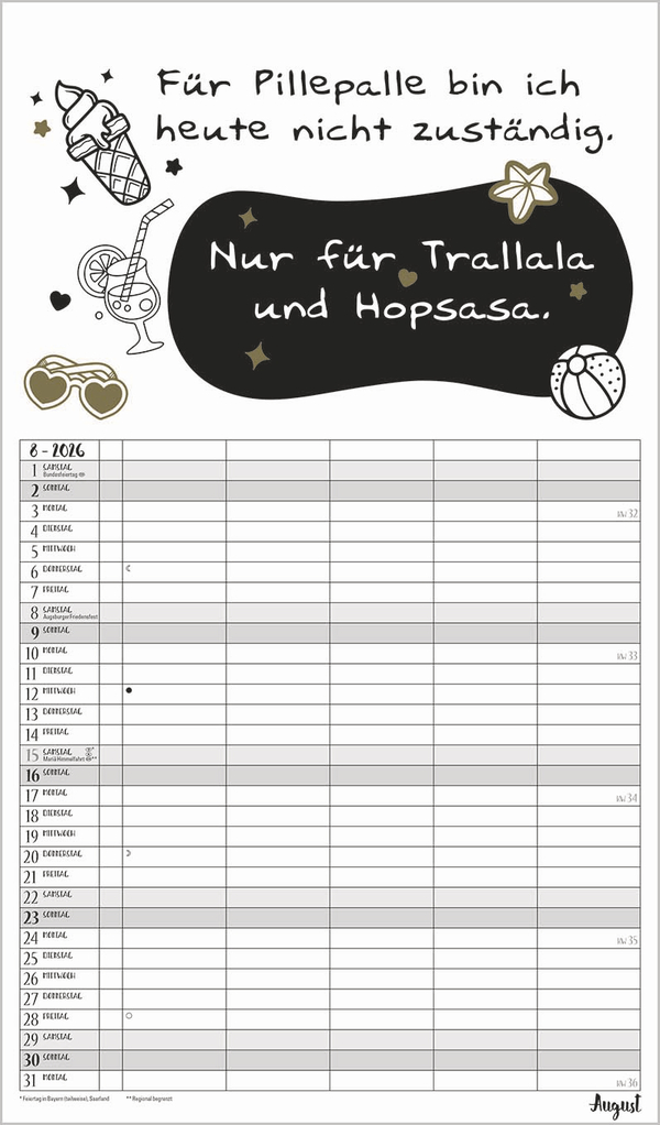 Visual Words Familienplaner 2026, Innenansicht #8